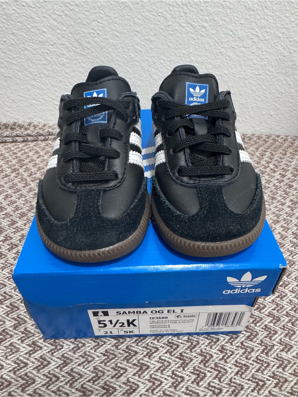 adidas Kids Samba OG Black with White Stripes